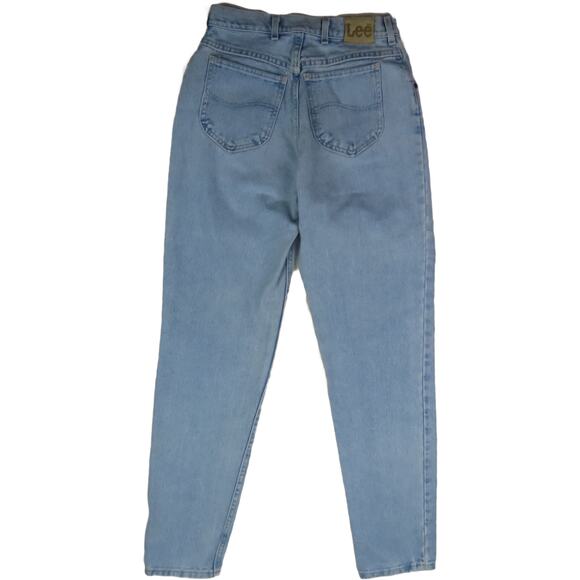 Vintage Lee Light Wash Grunge High Waisted Boho Festival Mom Denim Jeans 28 Long - Picture 2 of 4